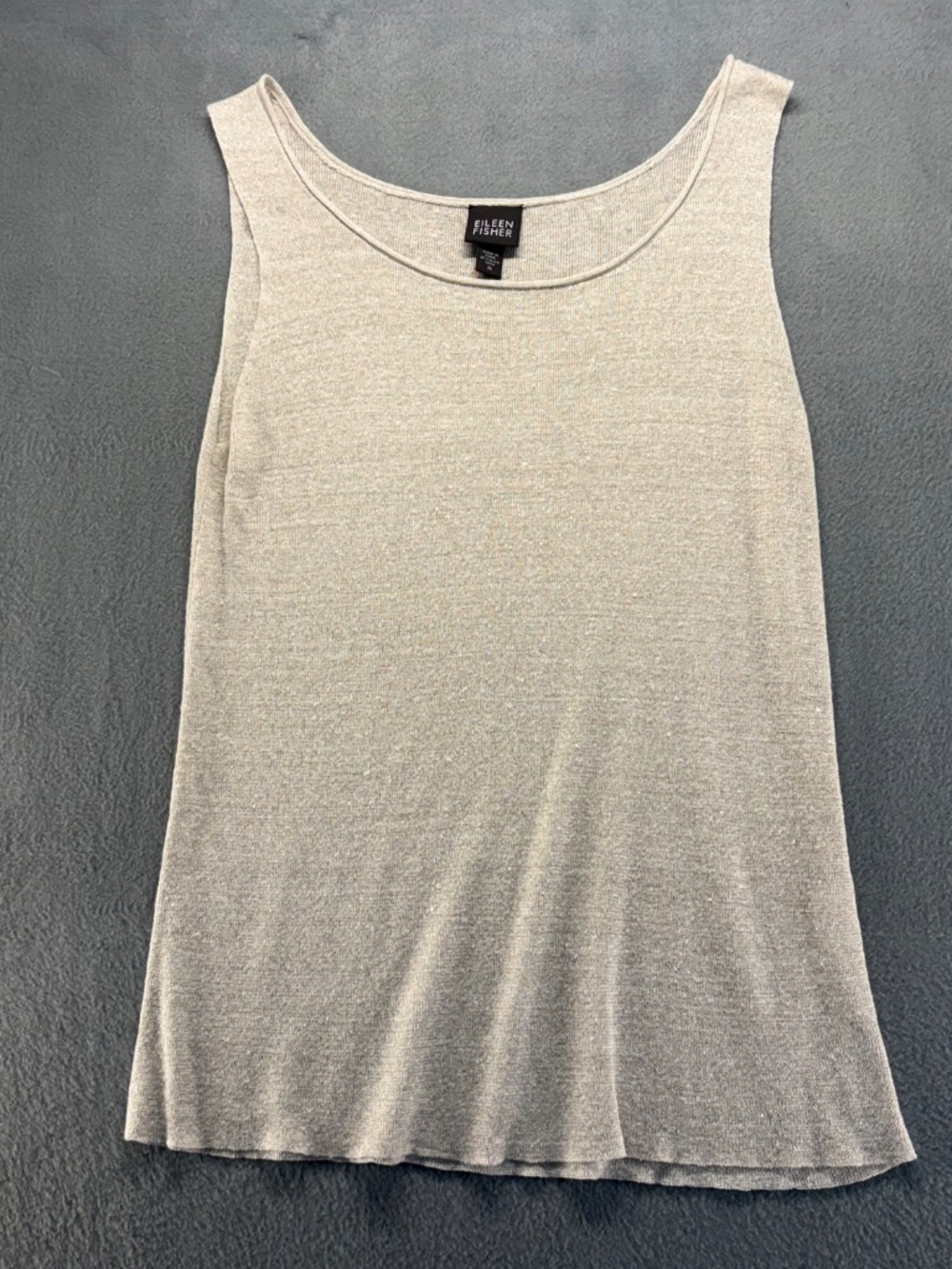 Title: Eileen Fisher Women's Linen Silk Tank Top Size Medium Tan Italian Yarn S